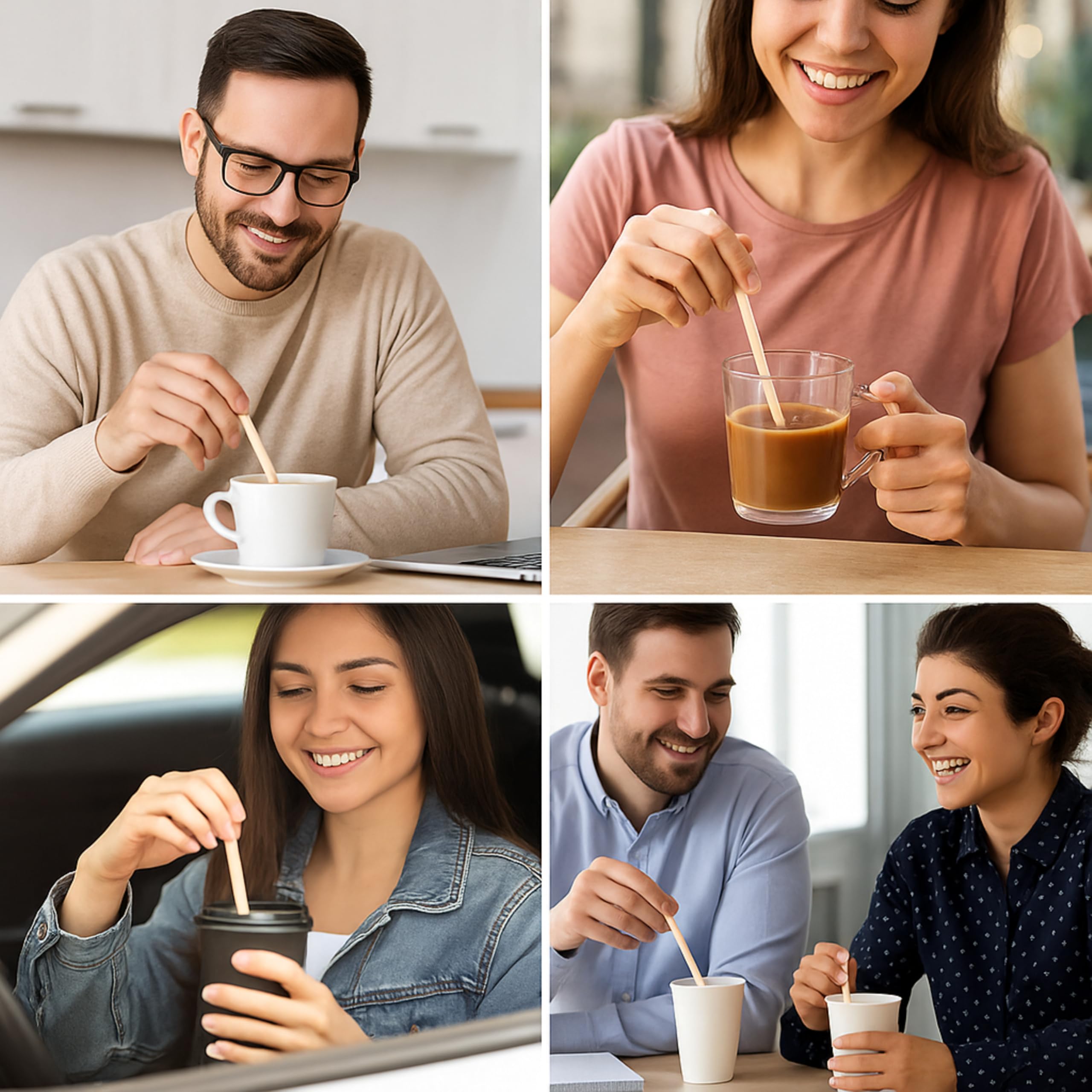 Palette Caffè Monouso Bastoncini di Legno di Betulla Biodegradabili 9 cm