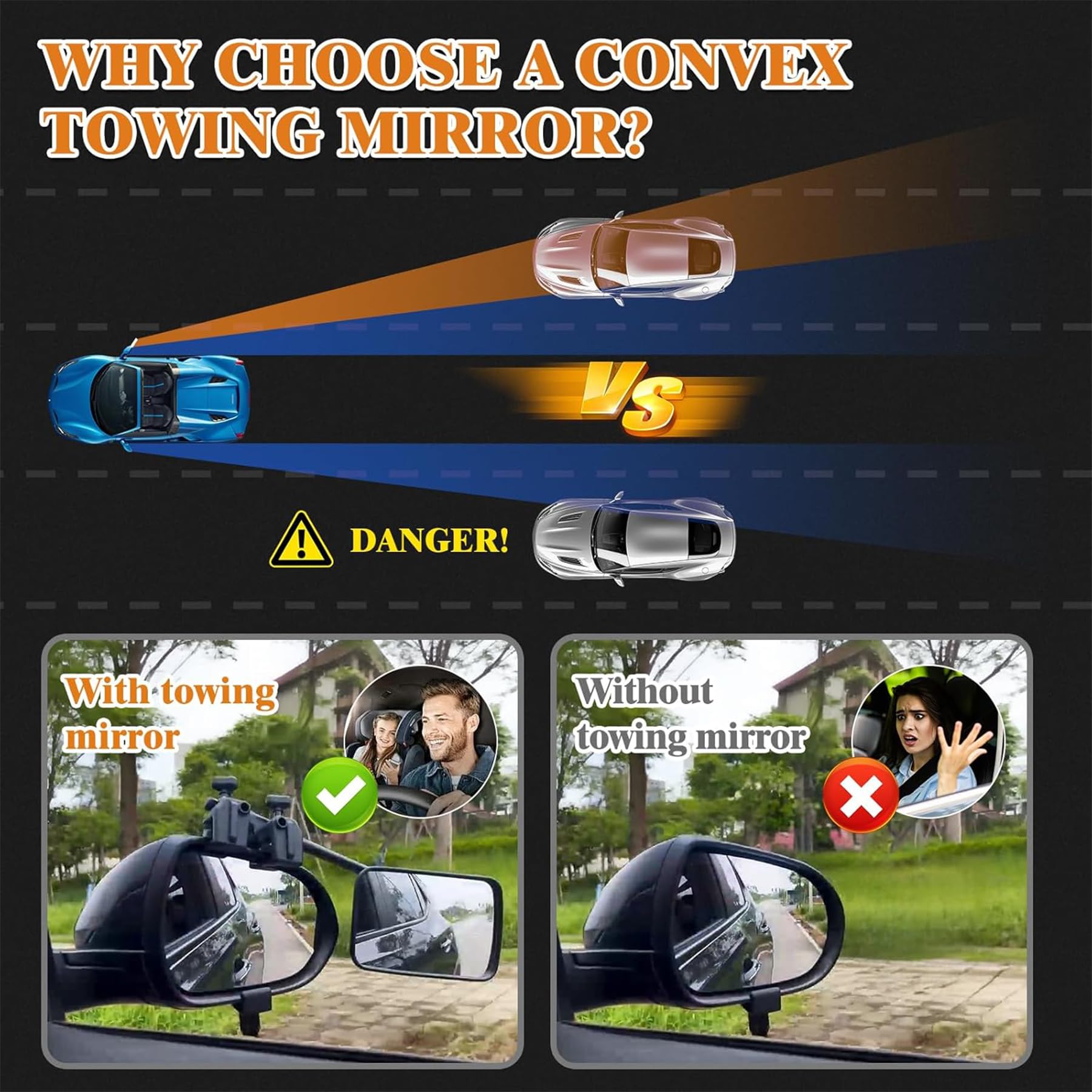 2 Stück Wohnwagen Spiegel Auto,Wohnwagenspiegel Universal,Spiegel für Wohnwagen,Wohnwagenspiegel,Abschleppspiegel,Caravanspiegel,Universalspiegel,Aufsatzspiegel für alle gängigen Fahrzeugtypen