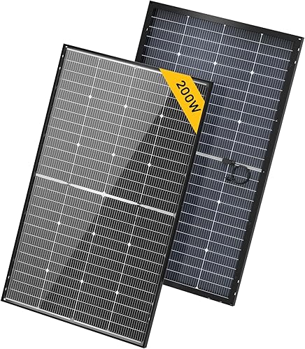 BougeRV Panel solar bifacial de 200 W 16BB de tipo N de 24 V, para caravana, campamento, barco, techo de cabaña o carga de batería de litio de