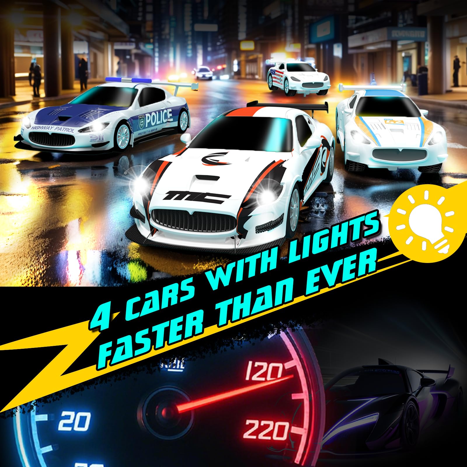 AFX/Racemasters Tri-Power Pack AFX22045 HO Slot Racing Cars