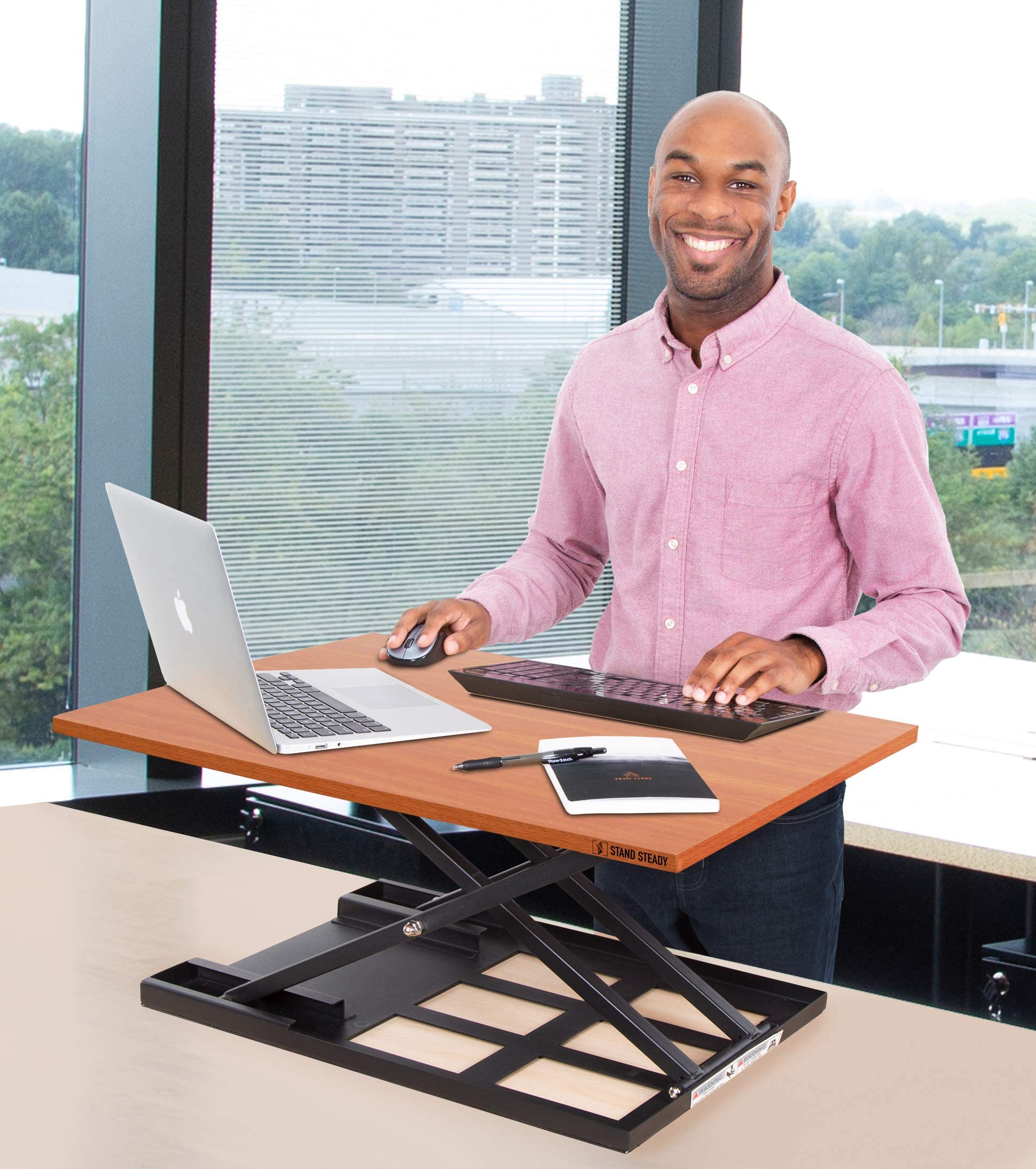 Stand Steady X-Elite Pro Ergonomic Adjustable Height Standing Desk Converter for Home or Office Easy Lift Sit to — view 2