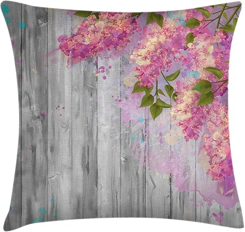 Miniatura 1 de Ambesonne Funda de cojín con diseño de safari, ilustración de animales salvajes de sabanas, jirafa exótica, león, elefante, cebra, decorativa,