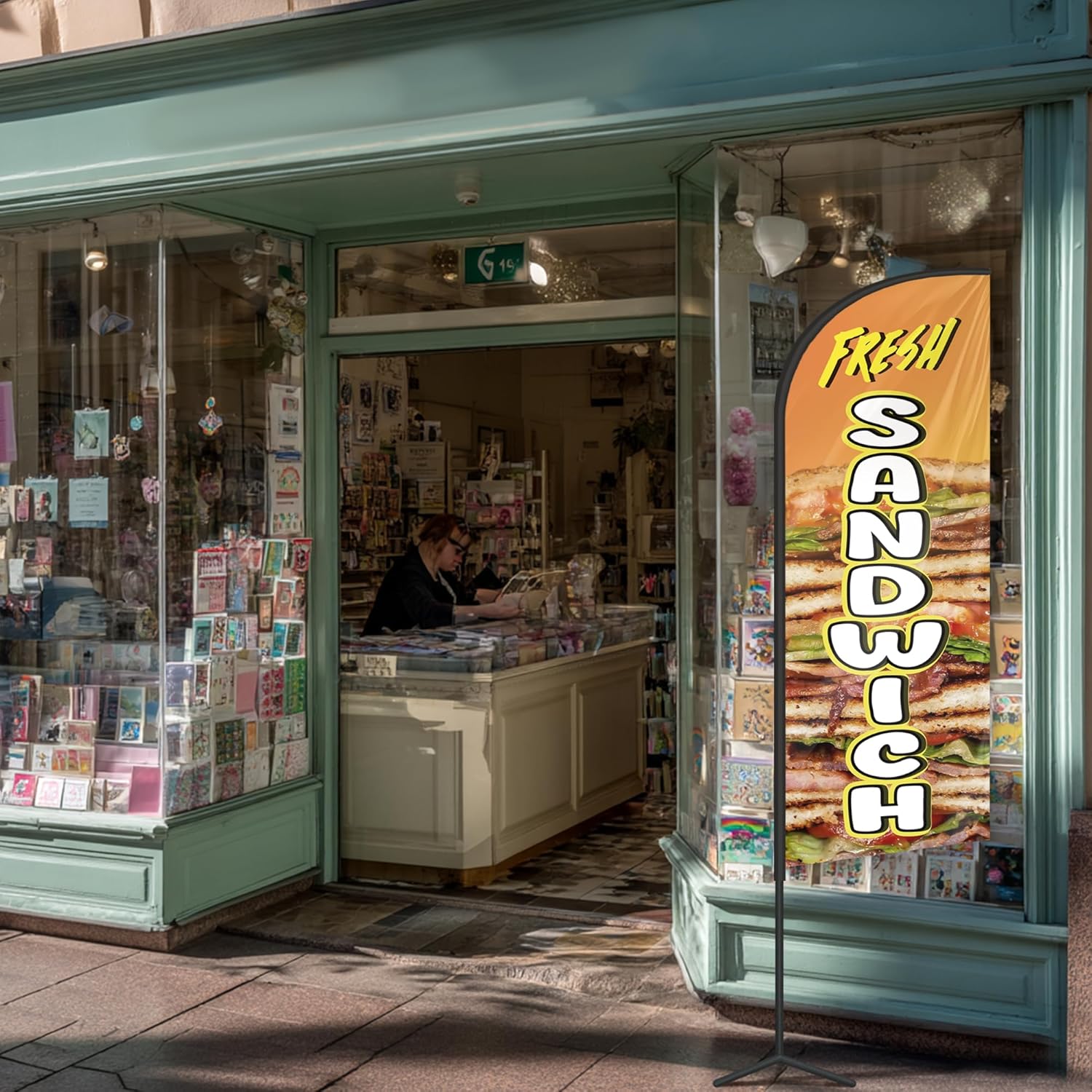 Fresh Sandwich Feather Flag for Business Advertising 6 FT Swooper Flag for Storefronts Retailers Shops Food Trucks Events and Fairs (Flagpole Not Included) - Image 5