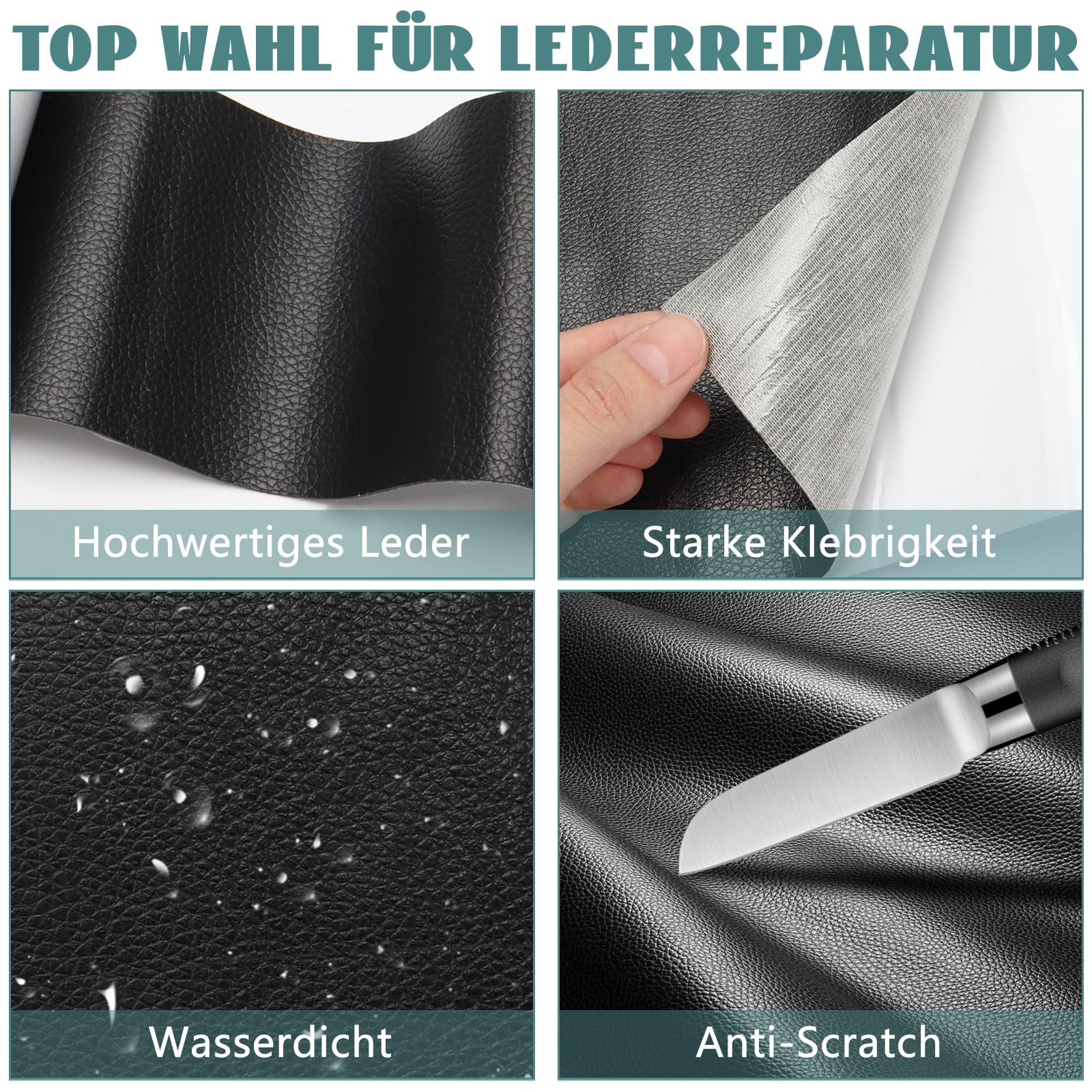 Leder Reparatur Set Von TAPHICEROS - Selbstklebende Flicken Für Auto, Sofa & Möbel