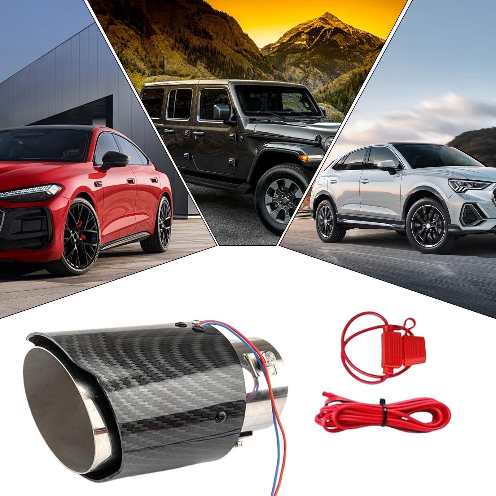 Punta di scarico - Terminale di scarico marmitta con fiamma luminosa a LED per modifica auto con finitura sportiva | Accessorio per l'aggiornamento delle prestazioni per camion da corsa, guida quotidi