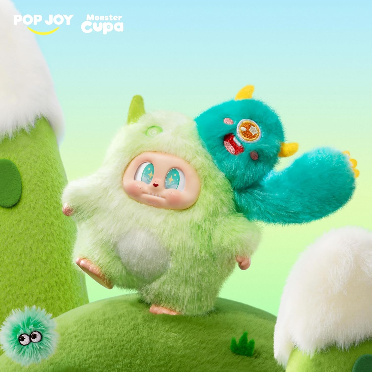 POP JOY Monster Cupa Twin Universe Series Plush Blind Box – Soft Vinyl Plush Monster Collectible, Cute Mystery Stuffed Toy with Hanging Loop Birthday Holiday Pendant Gift (One Random Box)