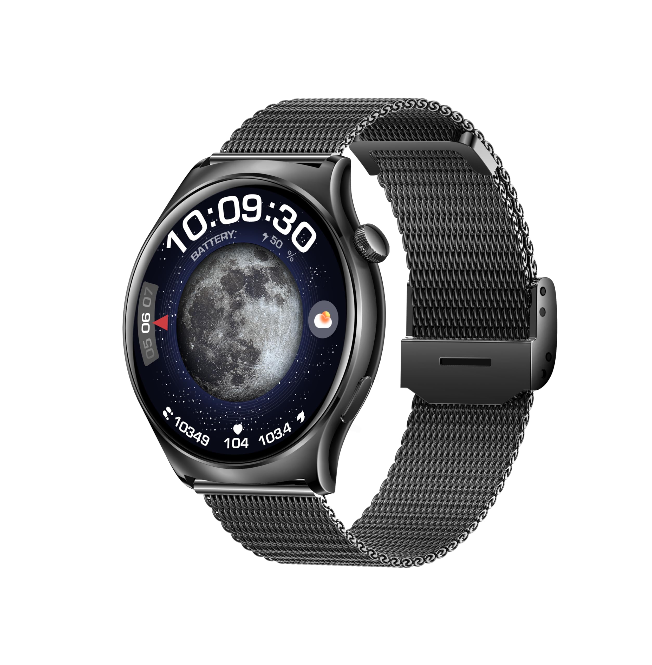 Smartwatch z funkcją telefonu iOS Android Fitness zegarek czarny