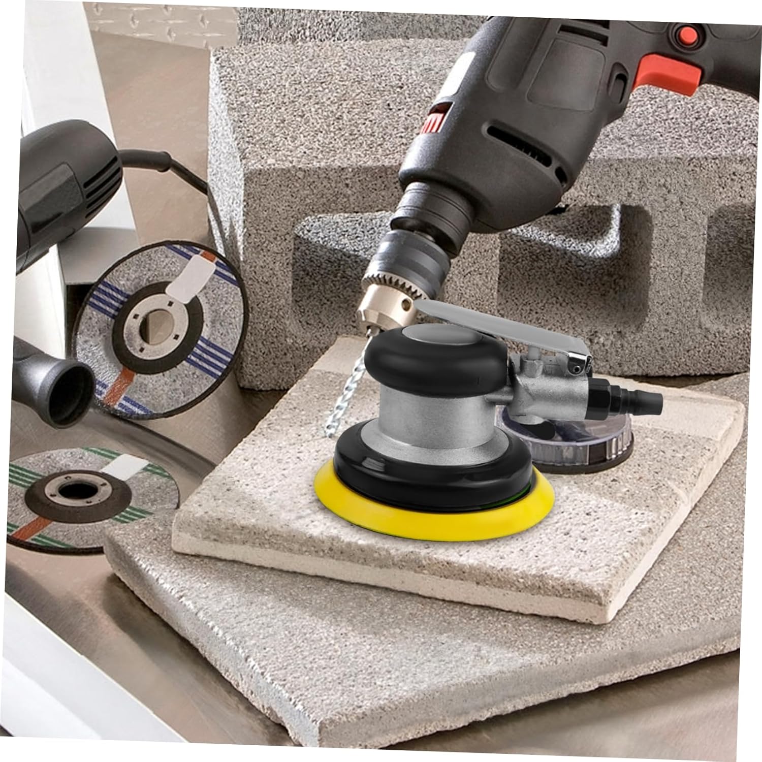 Mikikit Grinding Machine Automotive Sanding Machine Padded Sanding Discs Air Sander for Mechanics