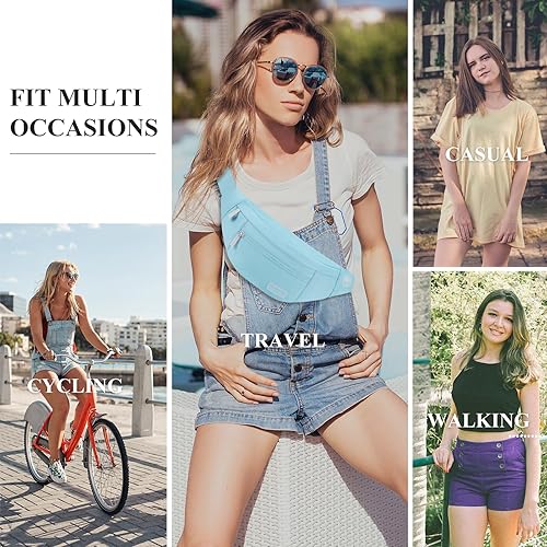 Miniatura 58 de MAXTOP - Cangurera cruzada grande con 4 bolsillos con cremallera, ideal para eventos deportivos, festivales, entrenamiento, viajes, correr y uso