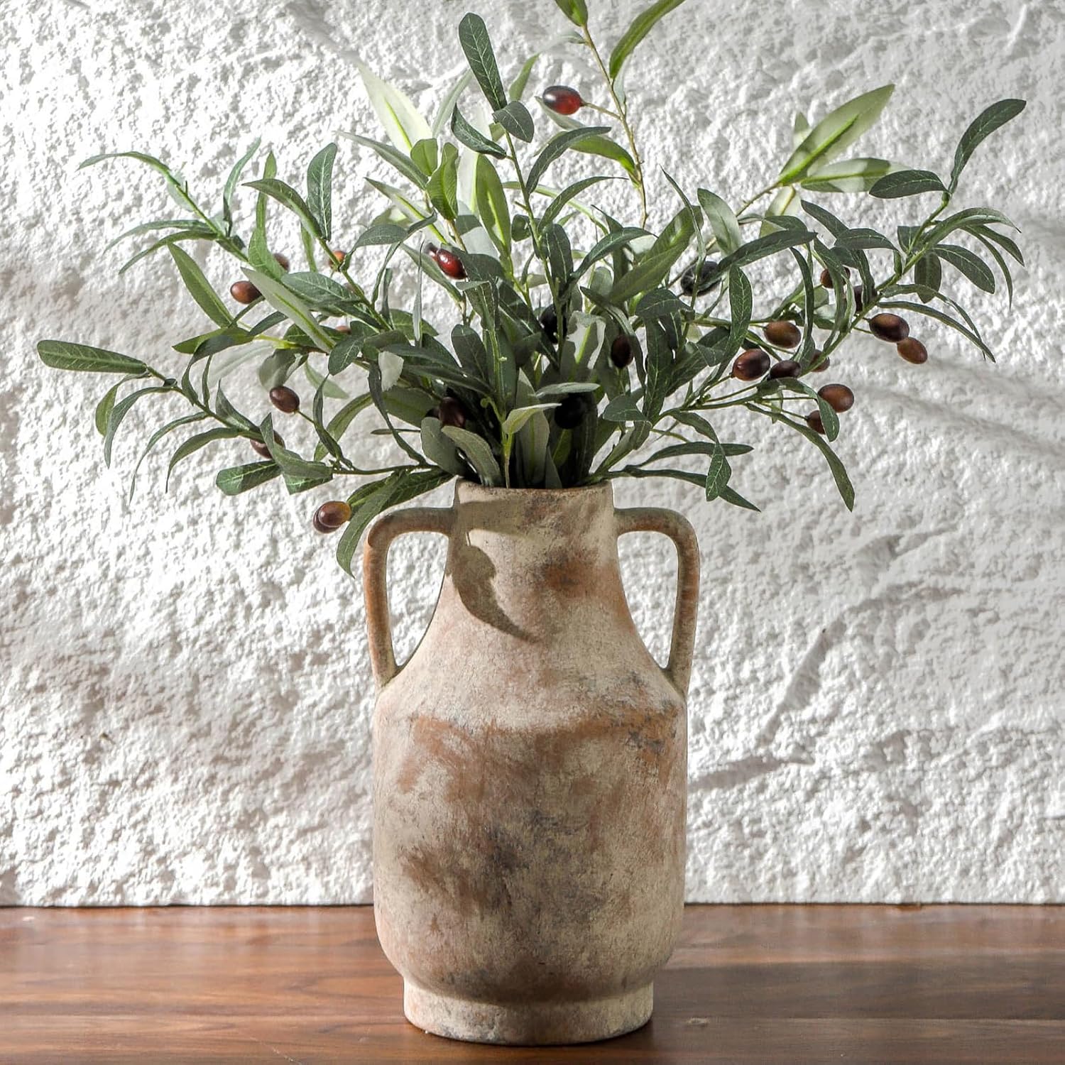 Mitt&Ditt Ceramic Flower Vase with Handles, 11 inch Tall Vase for Centerpieces, Large Decorative Terracotta Vases, Farmhouse Rustic Vases for Home Decor, Living Room, Table, Neutral Mitt&Ditt Ceramic Flower Vase with Handles, 11 inch Tall Vase for Centerpieces, Large Decorative Terracotta Vases, Farmhouse Rustic Vases for Home Decor, Living Room, Table, Neutral