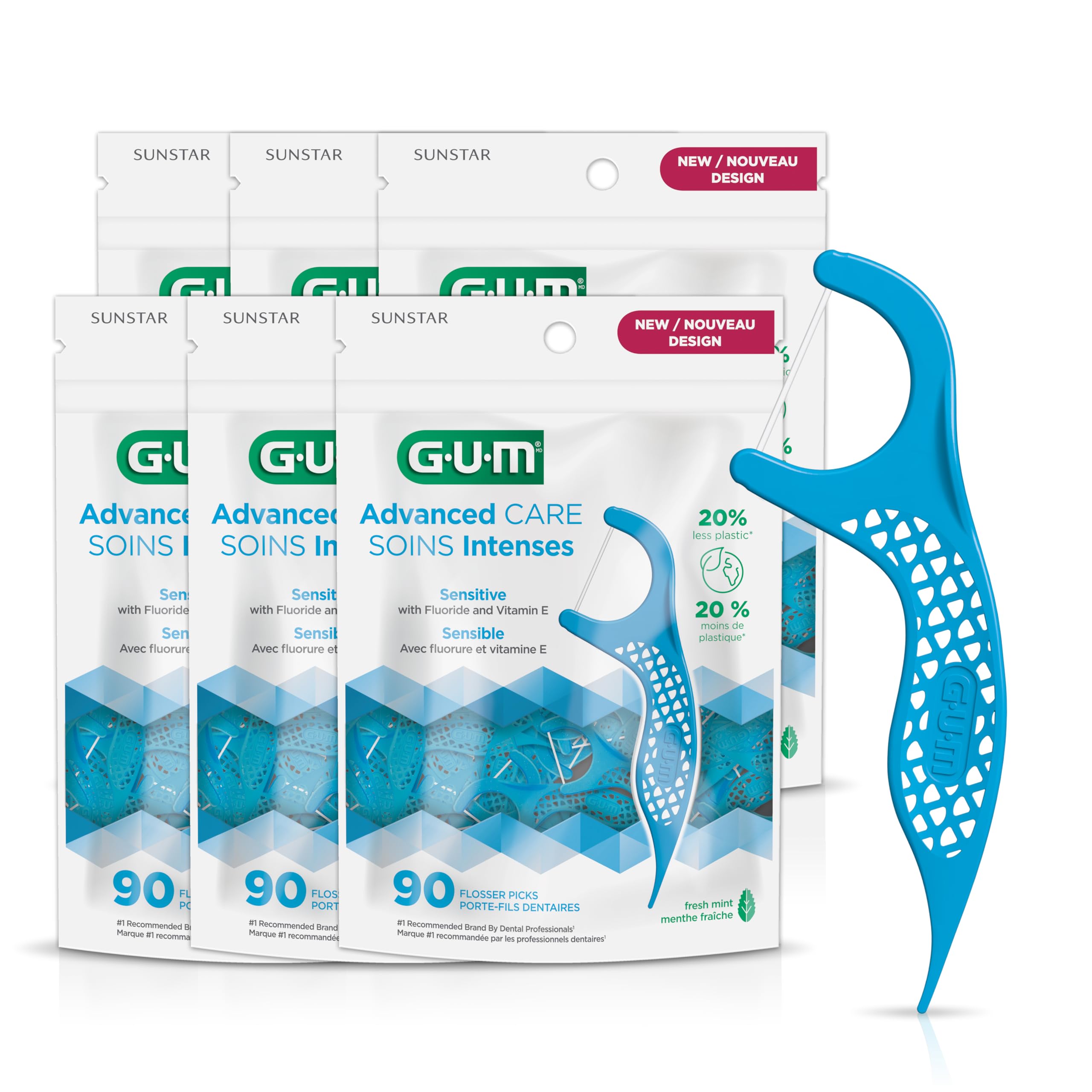 GUM Advanced Care Flosser Picks with Vitamin E & Fluoride