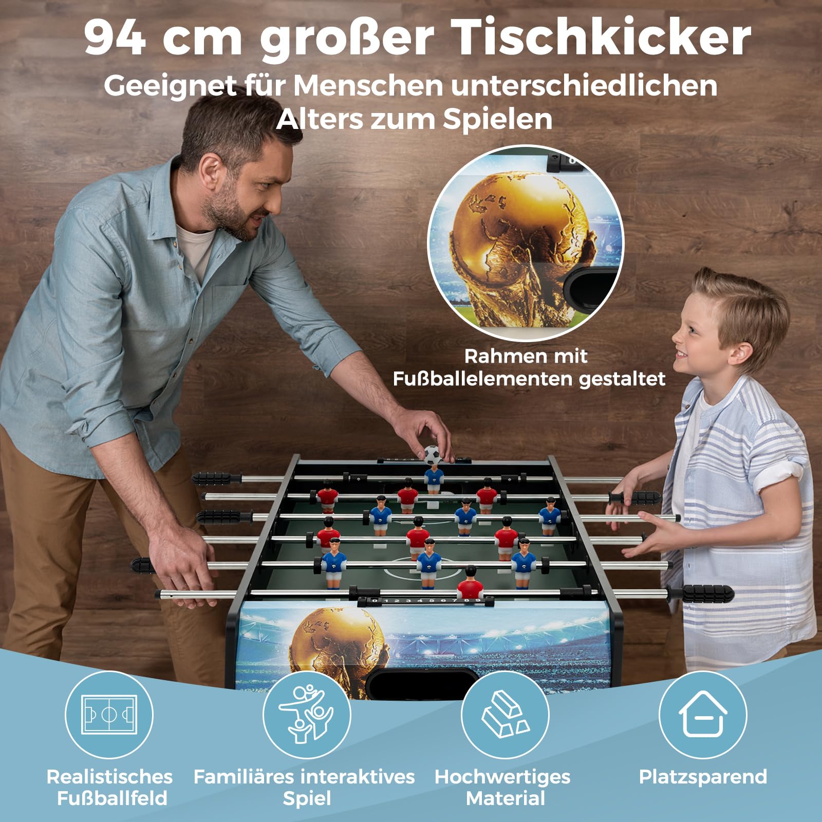 Tafelvoetbaltafel / Voetbaltafel - Incl. Accessoires - Wit