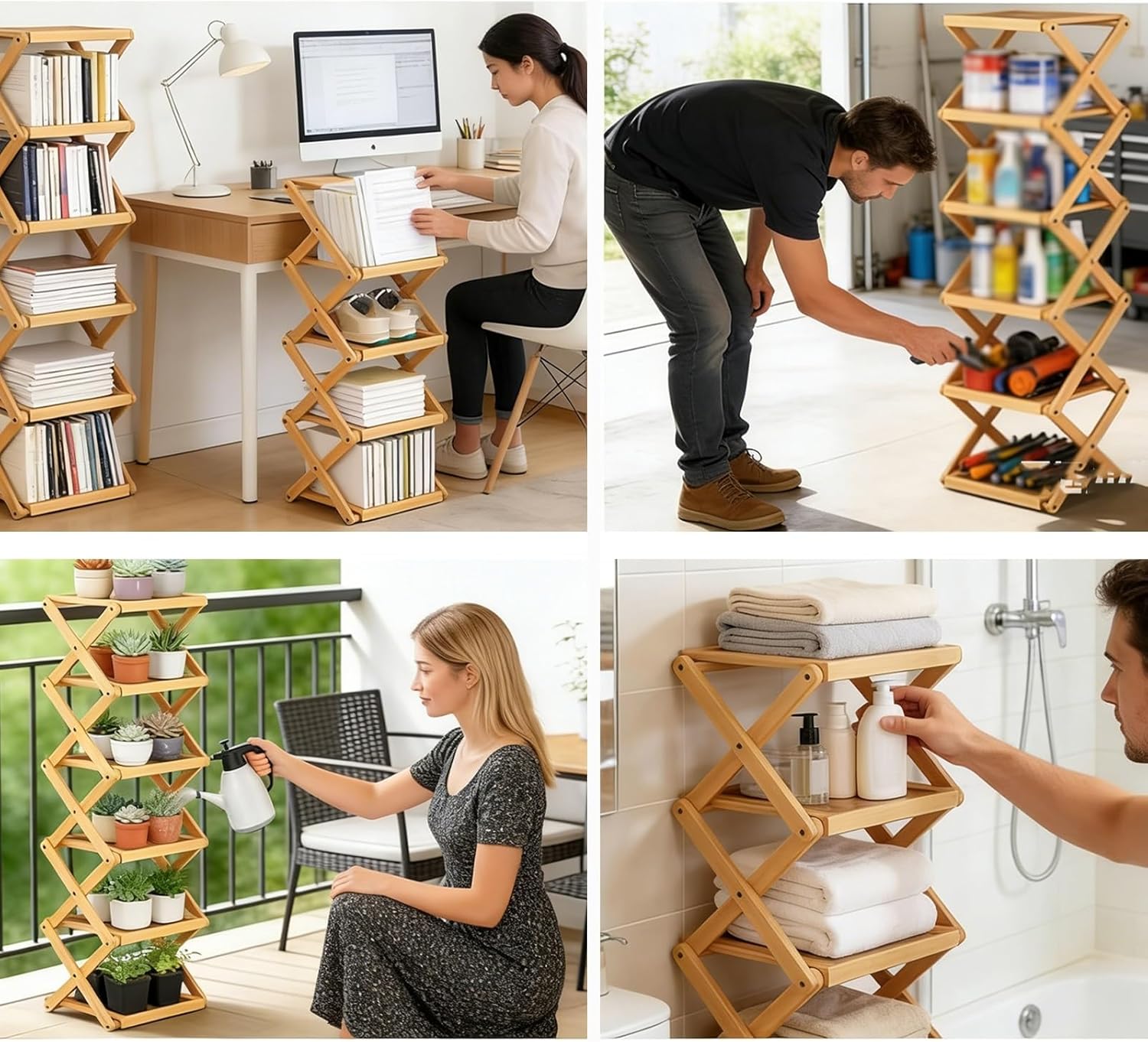 The 9-Tier No-Assembly Bamboo Rack, 2 3 4 5 6 7 8 9 Tier Bamboo Shoe Rack, Foldable Bamboo Vertical Shoe Organizer, Space Saving Collapsible Wooden Shoe Rack for Entryway(Brown,7-Tier)