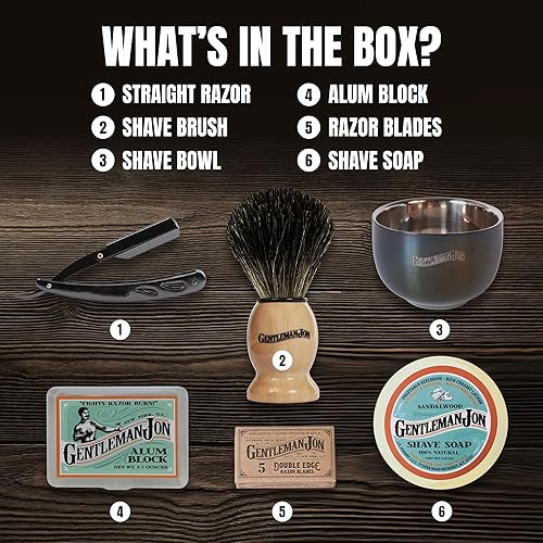 Gentleman Jon Straight Razor Shaving Kit - Complete Wet Shave Set
