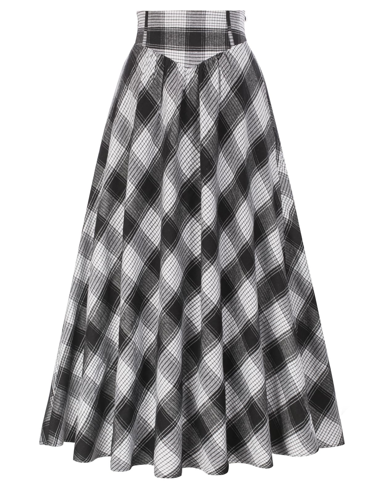 Scarlet DarknessVictorian Skirts for Women Plaid Maxi High Waist Long Skirt