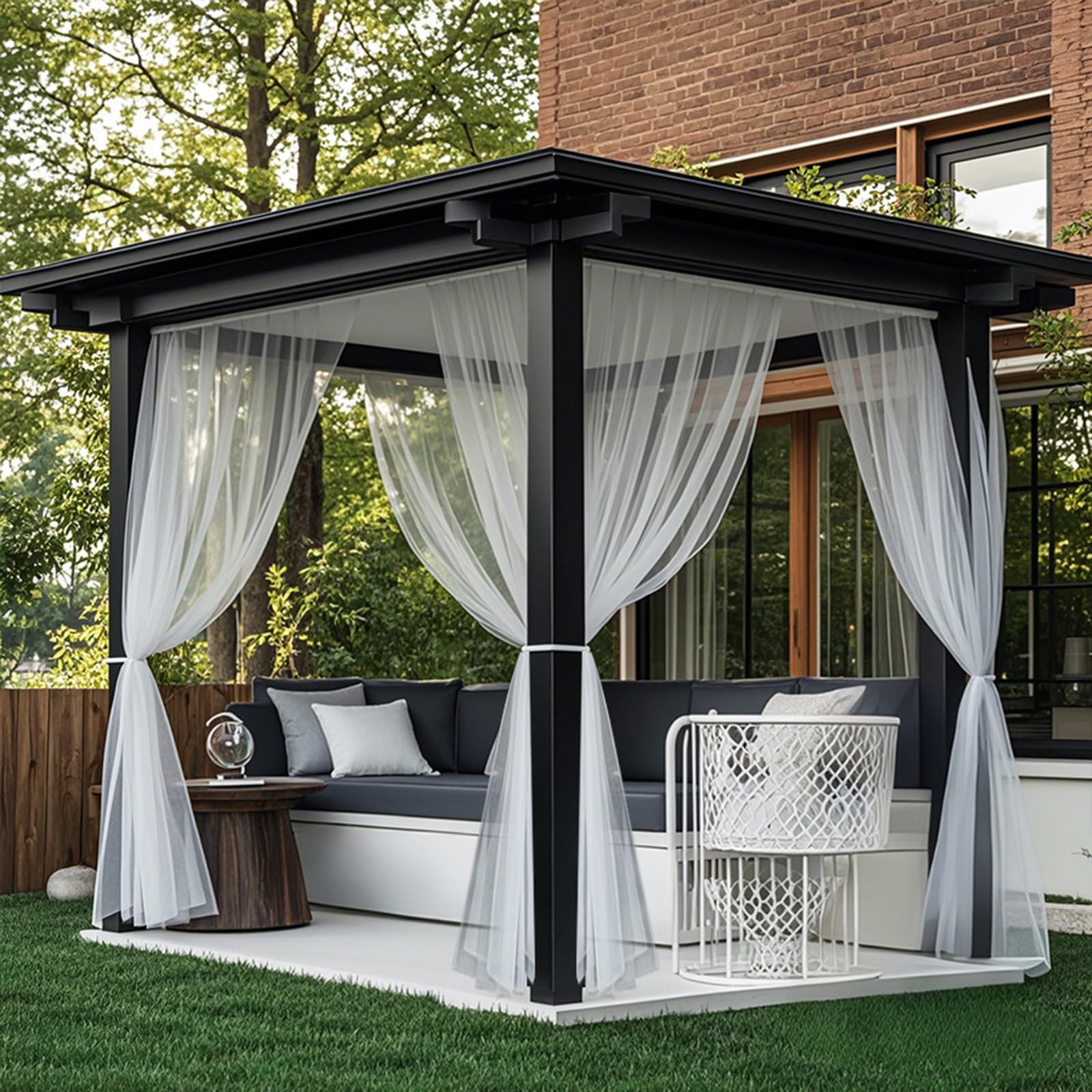Outdoor Mosquito Netting 5.2ft x 7ft (160x213cm),30GSM High-Density Fine Mesh for Windows & Balcony,DIY Cut to Size Bug Screen for Patio Gazebo & Porch,UV-Resistant Lightweight Privacy Shield