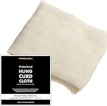 100% Cotton Muslin Cloth for Straining Curd, Cheese, Yogurt | Small 50x50 cm | Unbleached, Reusable | Pack of 3 | Kitchen Roti Cover, Paneer Maker, Food Strainer