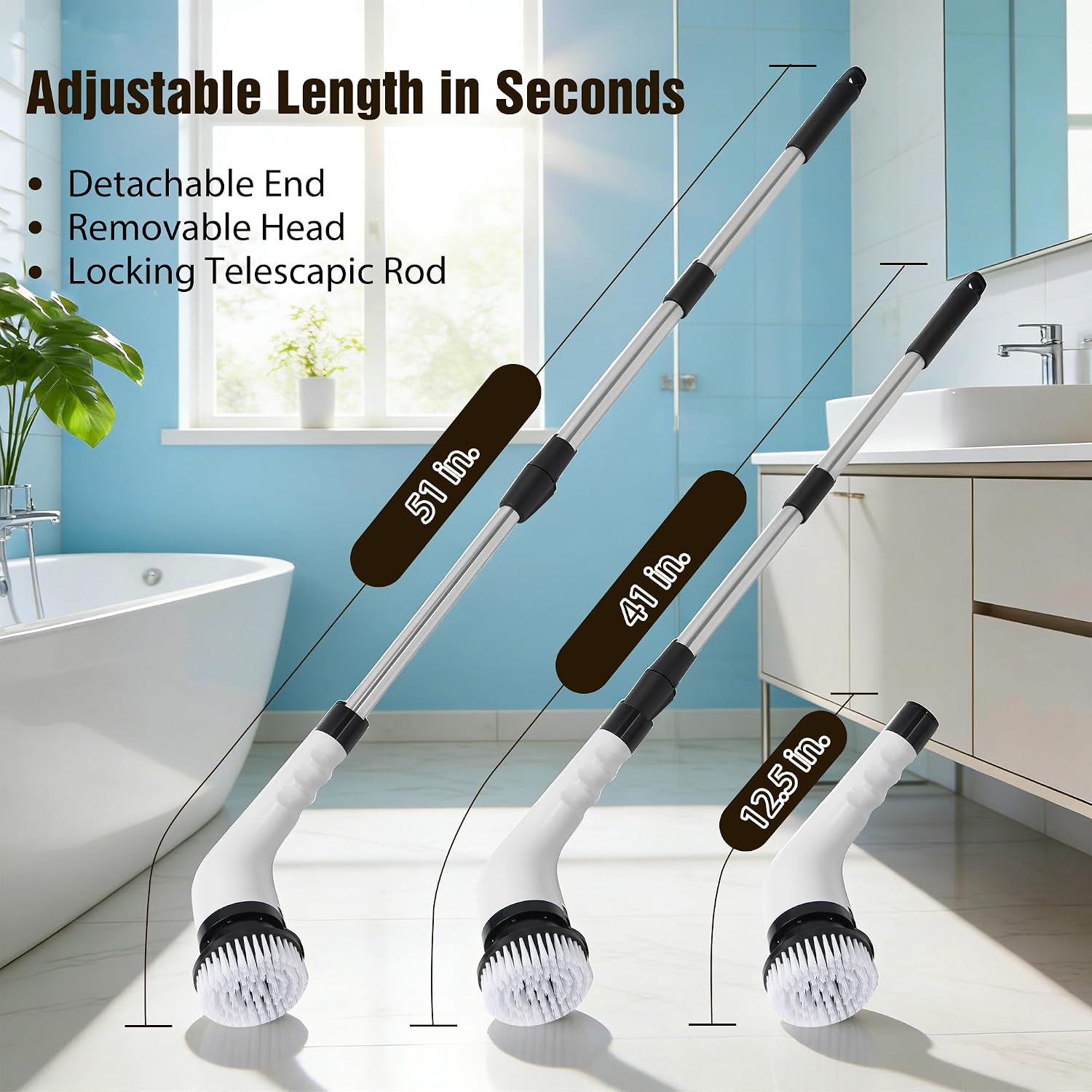Anfrere Electric Spin Scrubber, Cordless Cleaning Brush
