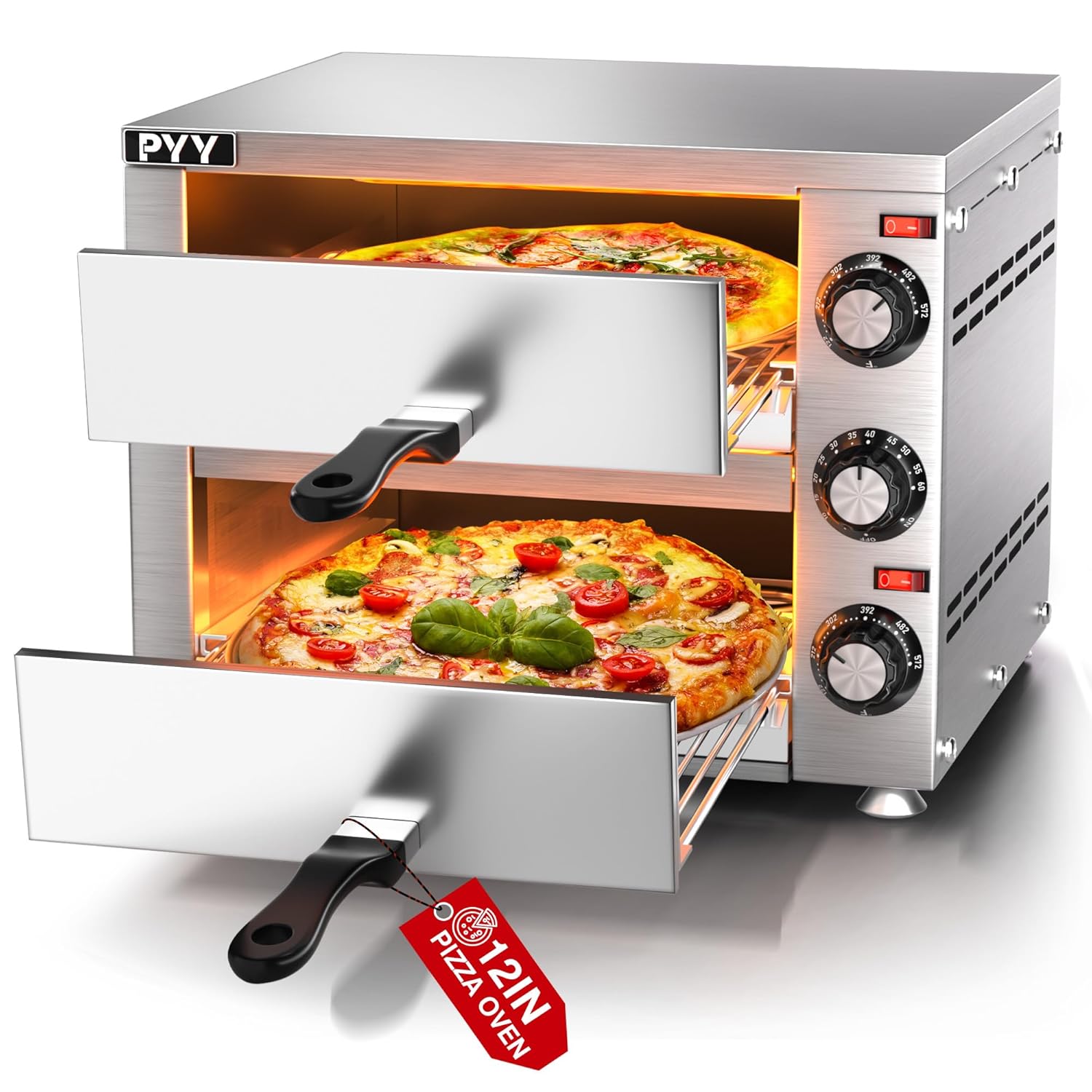 PYY countertop pizza oven 12 inch front view
