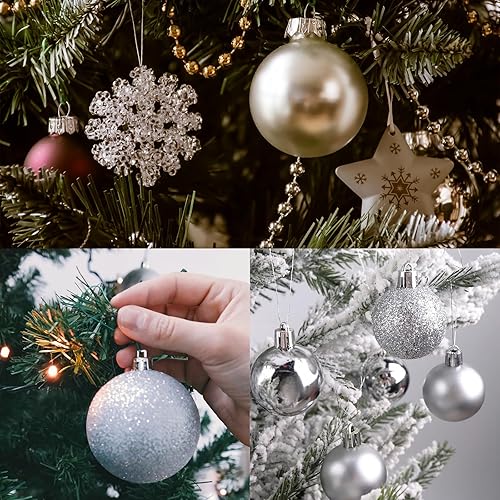 Miniatura 2 de Adornos de bolas de Navidad, 44 piezas para árbol de Navidad, surtido de bolas inastillables para árbol de Navidad, vacaciones, boda, fiesta festiva