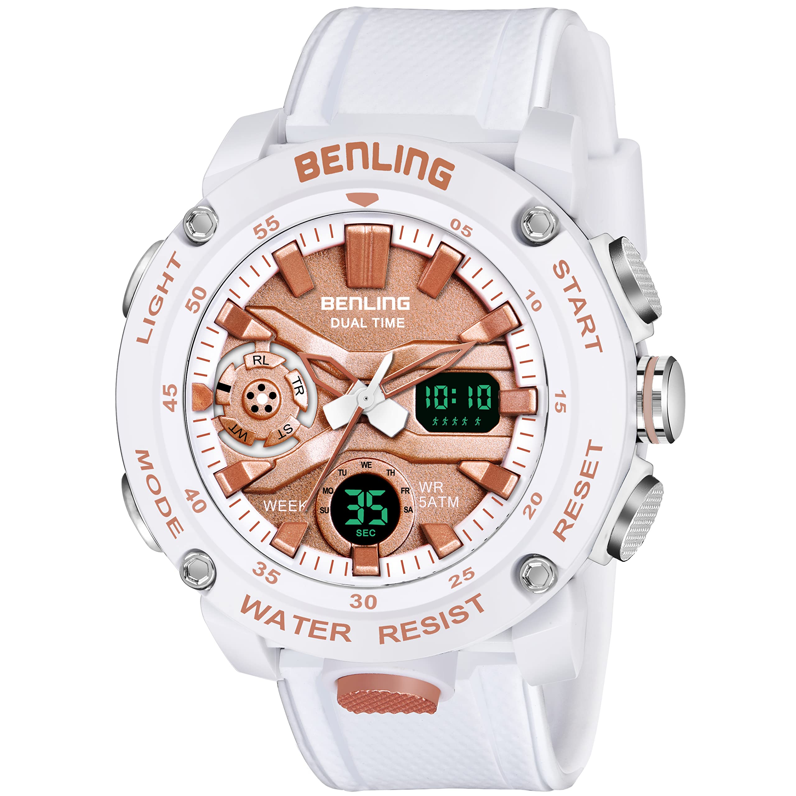 Benling 6009 Analog Digital Multifunctional Watch for Boys Mens, Alarm, EL Luminous Backlight, Water Resistant Upto 30 Meters, Casual Daily Use - White (B0BRNZDV5T) Amazon Price History, Amazon Price Tracker