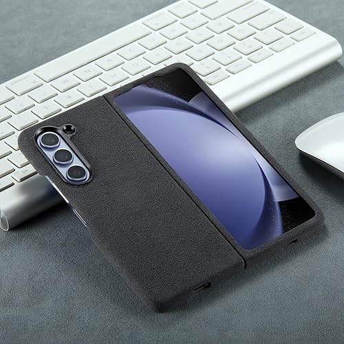 Miniatura 9 de AKANTRA Alcantara - Funda para Samsung Galaxy Z Fold5, hecha a mano, totalmente envuelta de gamuza sintética, protección de cámara metálica, a