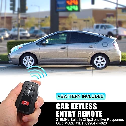 Miniatura 2 de X AUTOHAUX 314.3MHz MOZBR1ET Reemplazo de llave remoto de entrada sin llave para Toyota C-HR 2018 2019 2020 2021 89904-F4020 3 botones con llave de