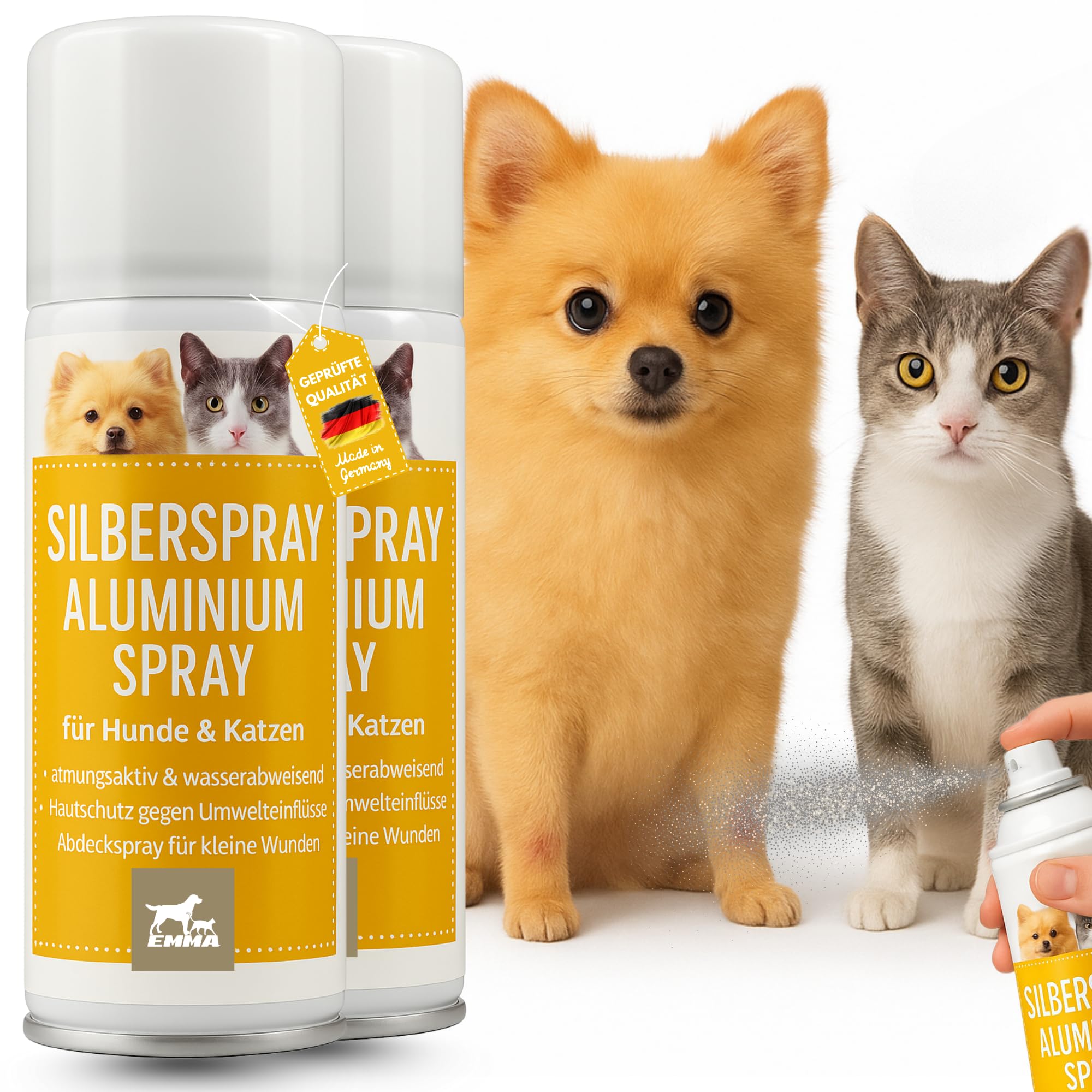 Botiquín de primeros auxilios para mascotas I Spray de plata I Spray de protección de heridas I para la curación de heridas ungüento para la desinfección de heridas I Vendaje de yeso en spray 2*100ml