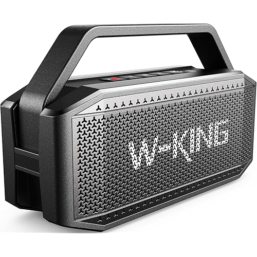 W-KING Portable Loud Bluetooth Speaker, 100W Max Waterproof Outdoor Speakers Bluetooth Wireless, IPX6 Party Big Large Speaker Boombox 2 Subwoofer-60W Exlarge Deep Bass Radiator/2 Pairing/40H/TF/AUX/EQ