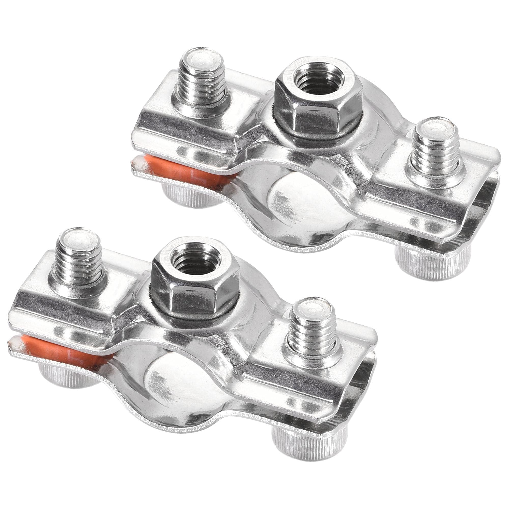 TA-VIGOR 2Pcs 304 Stainless Steel Adjustable Pipe Support Bracket, Wall and Ceiling Mount Pipe Clamp Brackets for 15-19mm Pipes, Heavy Duty Tube Clamps and Metal Pipe Supports with M8 Nut Fixing
