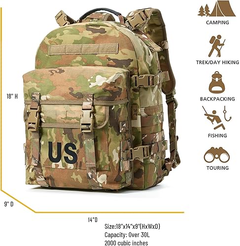 Miniatura 2 de MT Mochila táctica de asalto militar MOLLE 2, Rifleman 3 días, mochila mediana Multicam Camo