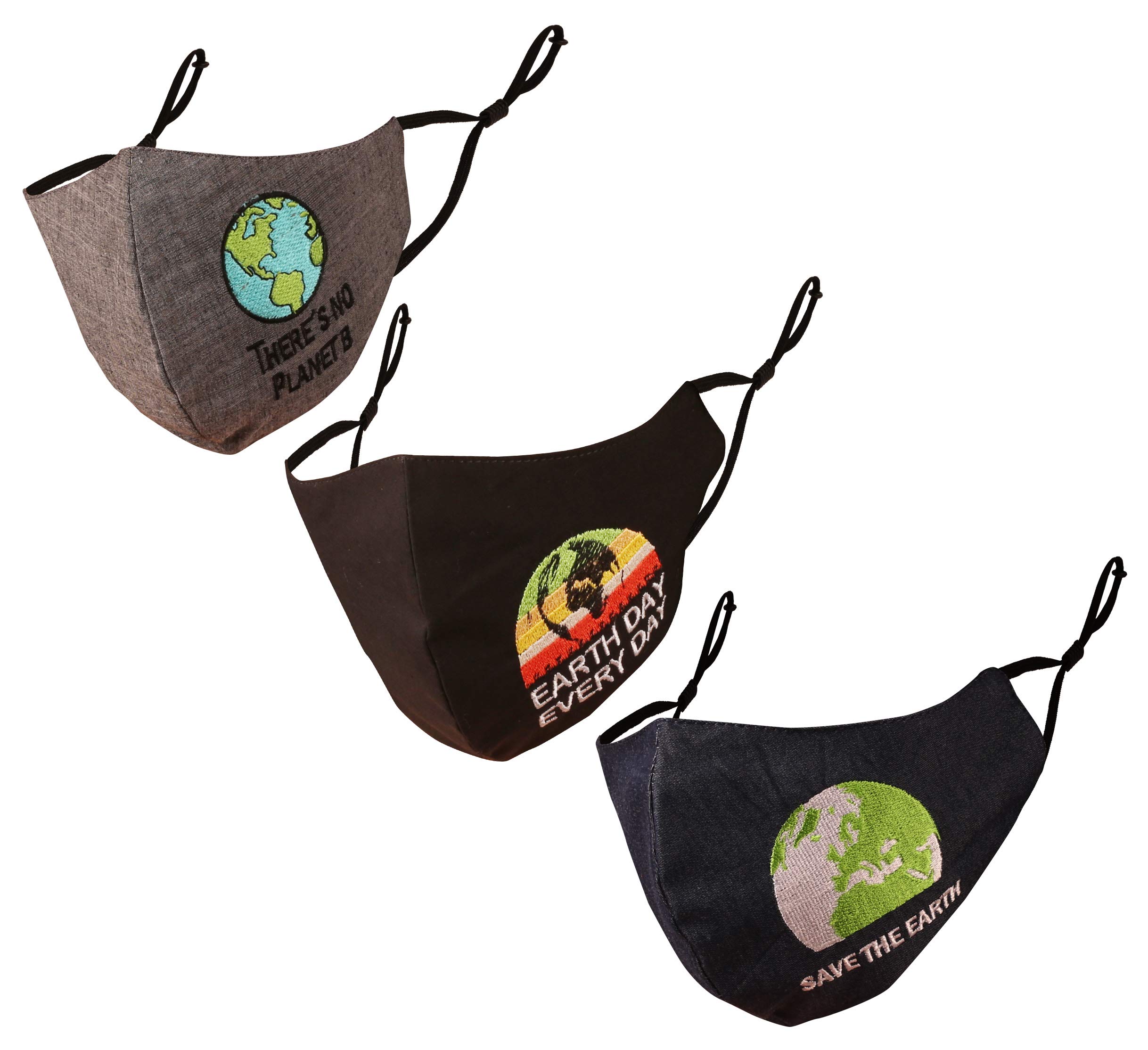 Kids embroidered 3 layer anti-pollution smog smoke cold cough protective cotton face masks reusable machine washable with adjustable elastic ear loops.-image-7