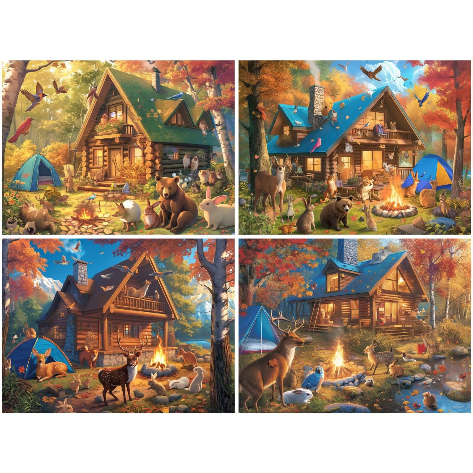 Malarstwo diamentowe jesień 120 x 100 cm kwadratowy obraz diamentowy 4 sztuki 2026 nowy DIY 5D zestaw do malowania diamentami z akcesoriami, prezenty świąteczne, dekoracje świąteczne i noworoczne i