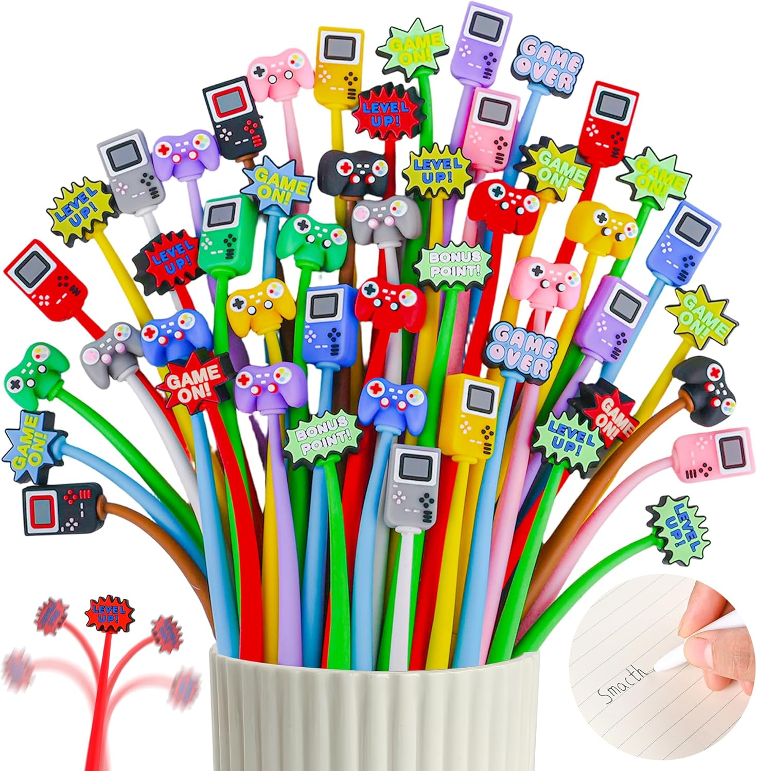 LiYiQ 50 PCS Valentine's Day Conversation Stress Relief Bobblehead Pens Fun Cute Pen for kids Fidget Pens Kawaii Be Mine Kiss Me Love Conversation Pen for Classroom Prizes, School, Office Supplies