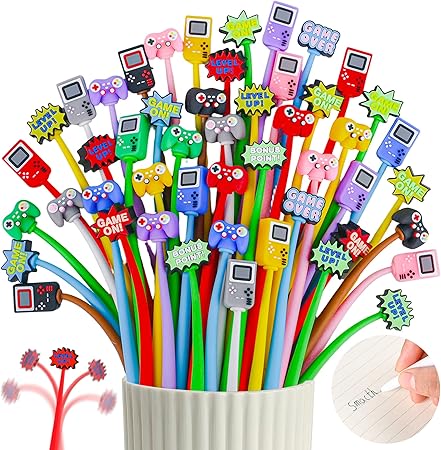 Directeur de Wuchang : Plumes tombantes licencié, studio fermé 7 811rHFC +2L. AC SY450 LiYiQ 50 PCS Video Game Stress Relief Bobblehead Pens Games Handle Level Up Games Console Shape Pen Fun Cute Pen Kawaii Fidget Pens for Classroom Prizes Office Supplies