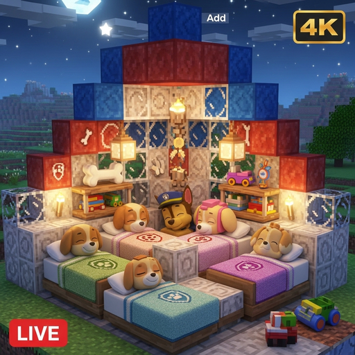 Winter Holiday Peace: Sleeping PAW Patrol Pups – 4K Relaxing Screensaver with Gentle Snowfall for Fire TV & Tablets