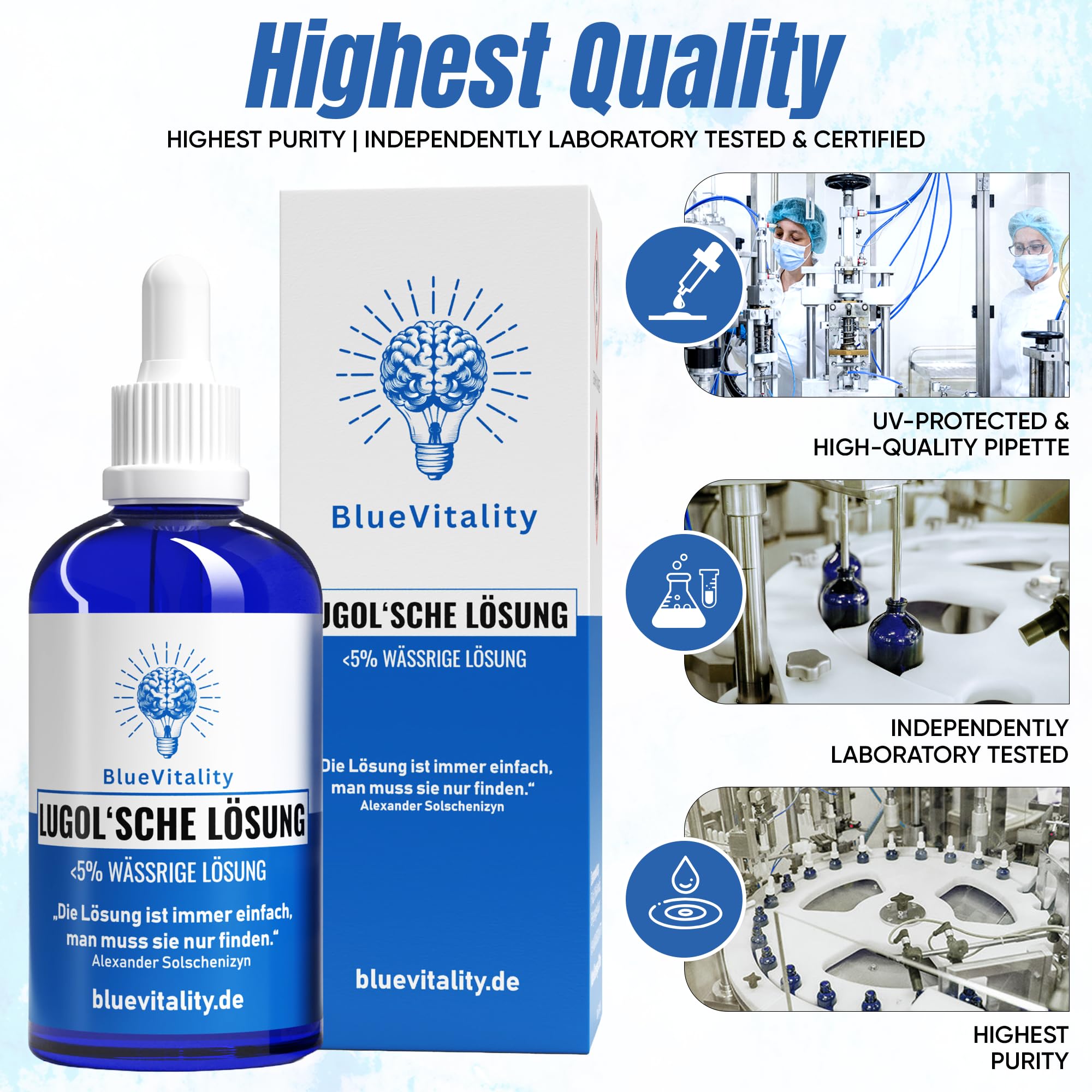 Iodio Lugol 5% 100 ml z pipetką Made in Germany