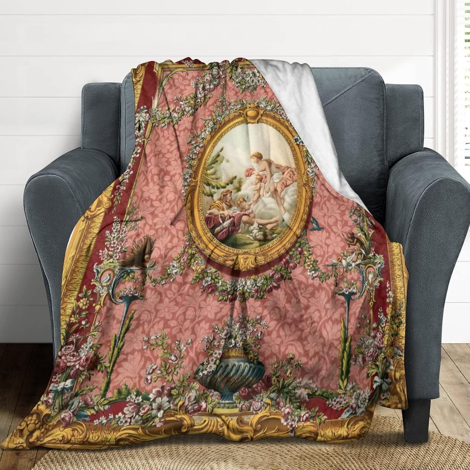 Ancient Victorian Angel Blanket Pink Angel Throw Blankets