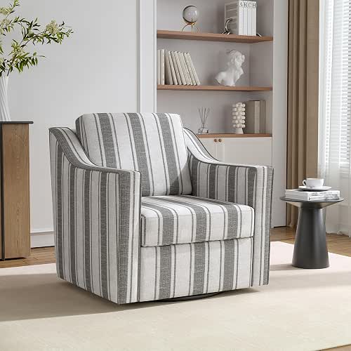 Swivel Accent Chair, 360° Swivel Upholstered Club Armchairs for Living