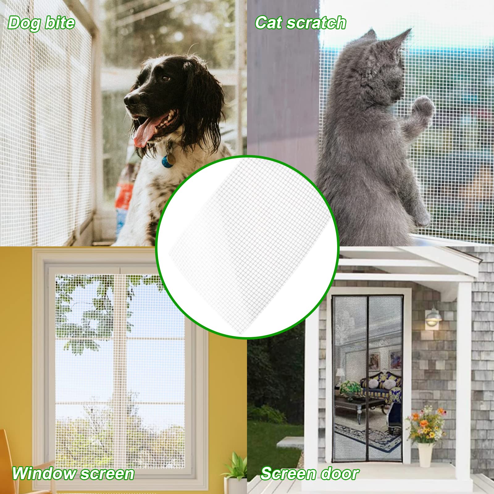 Loboo Idea Kit de réparation pour écran de fenêtre avec ruban adhésif puissant en fibre de verre pour réparation de fenêtre et de porte d'écran (5 x 200 cm), blanc)