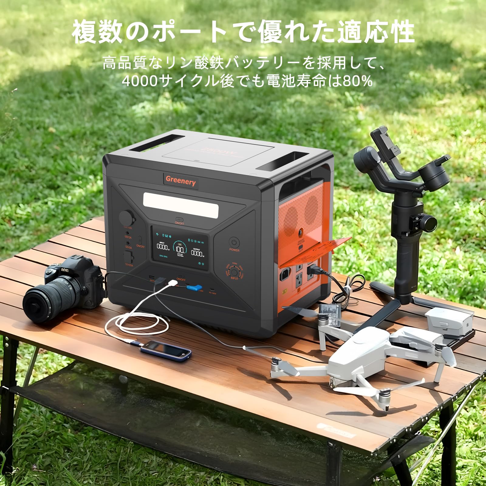 新品 ポータブル電源2500W大容量2300Wh/720000mAh1.5時間満 Amazon.co.jp: SolarPlay ポータブル電源 2500W/2300Wh 大容量