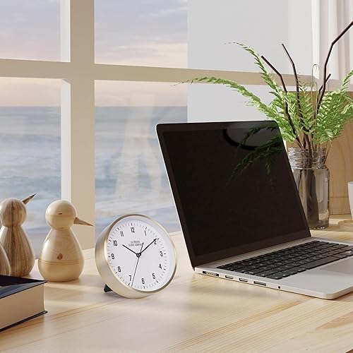 Miniatura 5 de La Crosse 404-3715B Wells - Reloj de cuarzo con acabado de latón (6.0 in)