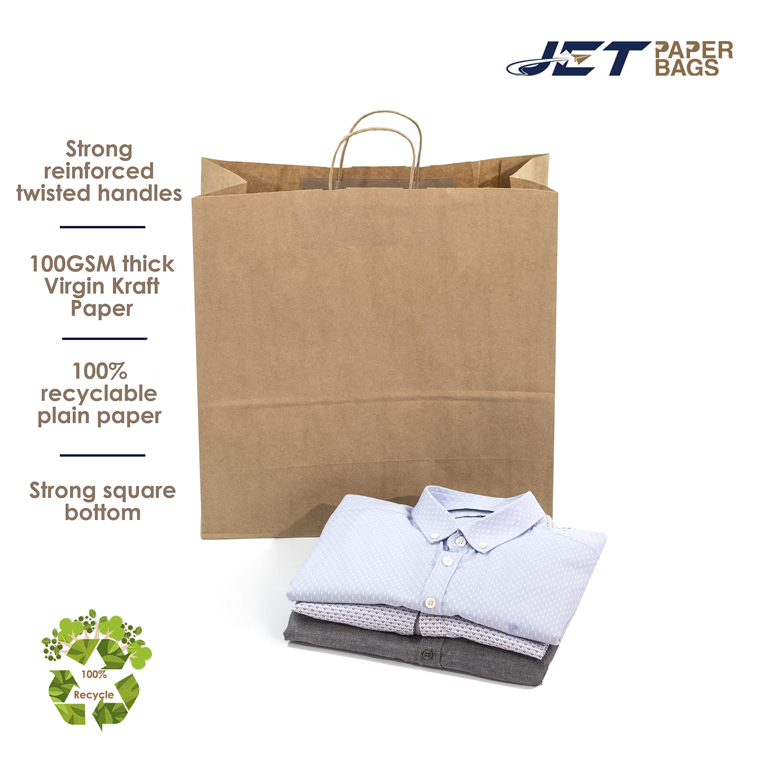 BOXPACKING | 40 Sacchetti Di Carta Kraft | Buste Di Carta Con Manici - Foto 10