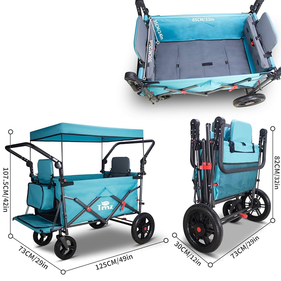 Tmz 折りたたみキャリーカート ターコイズ/グレー Tmz 折りたたみキャリーカート ターコイズ/グレー Amazon.co.jp