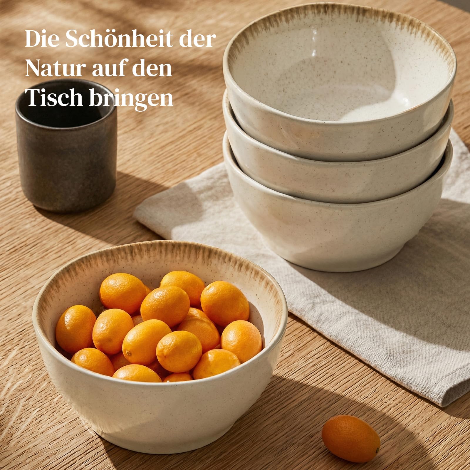 DOWAN Müslischalen 4er Set, 880ml Bowl Schüssel Set, Keramik Suppenschalen