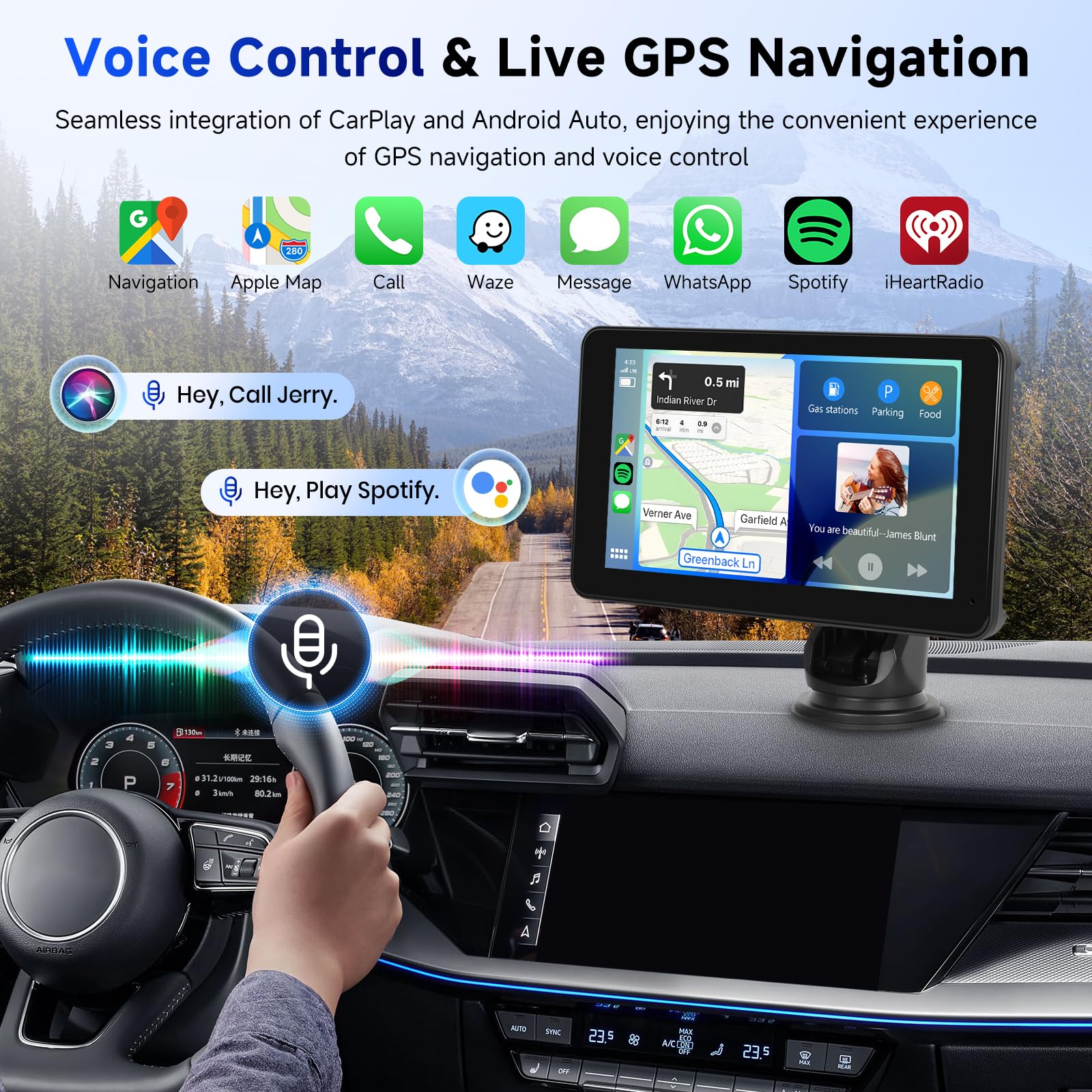 Apple Carplay Screen for Car, 7