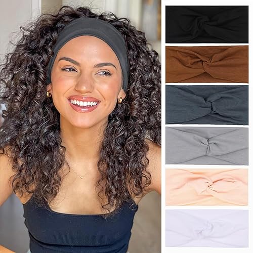 XTREND 6 diademas para mujer, trenzadas, elásticas, para yoga, entrenamiento, antideslizantes, para sudor, suaves, color sólido, simple, versátil,