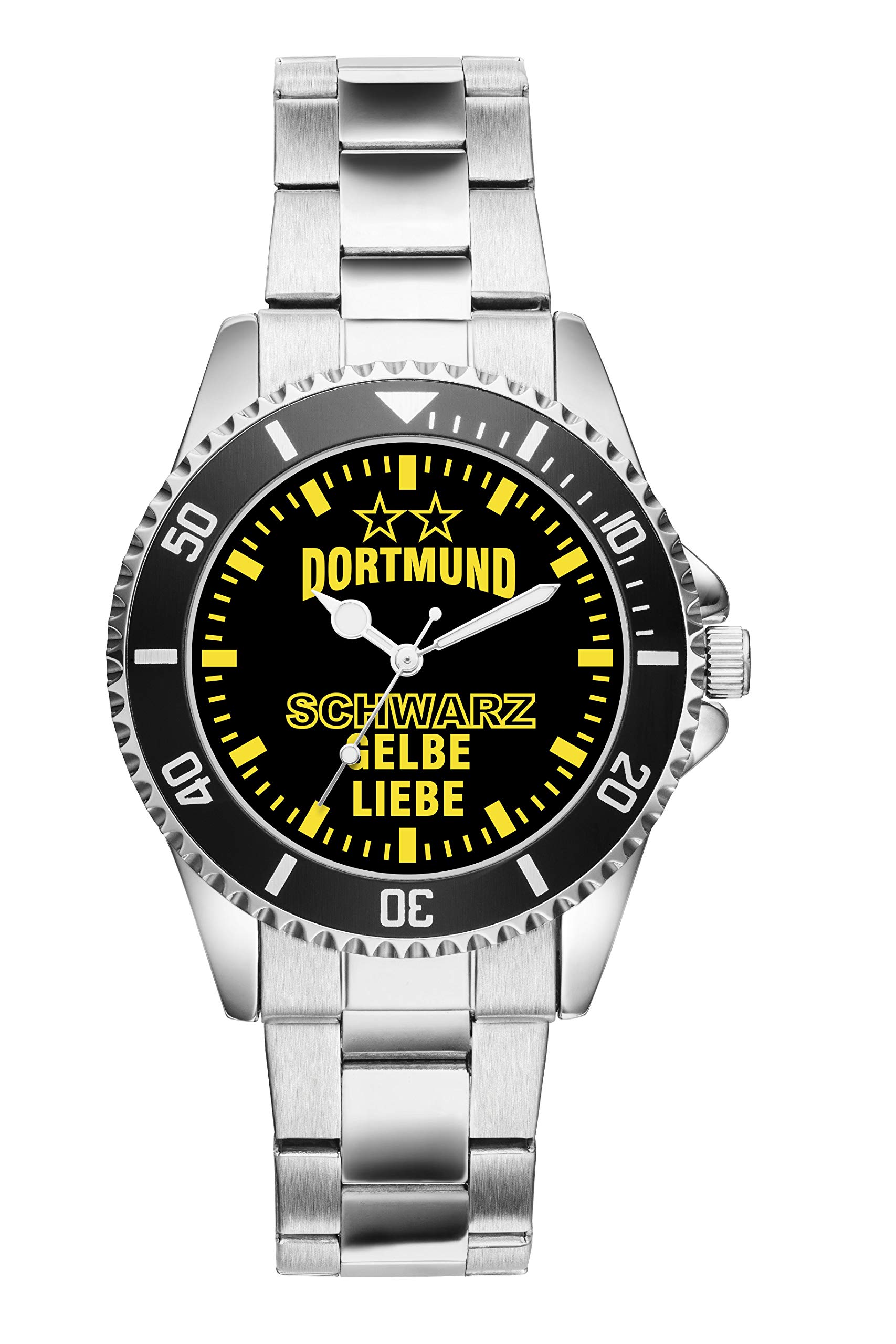 KIESENBERG Dortmund Fußball Fan Uhr sportliche Armbanduhr im Fan-Design stilvolle Herren- & Damen-Uhr mit Fußball-Motiv Geschenkidee für echte Fans aus dem Ruhrgebiet Ruhrpott Kohlenpott 6034