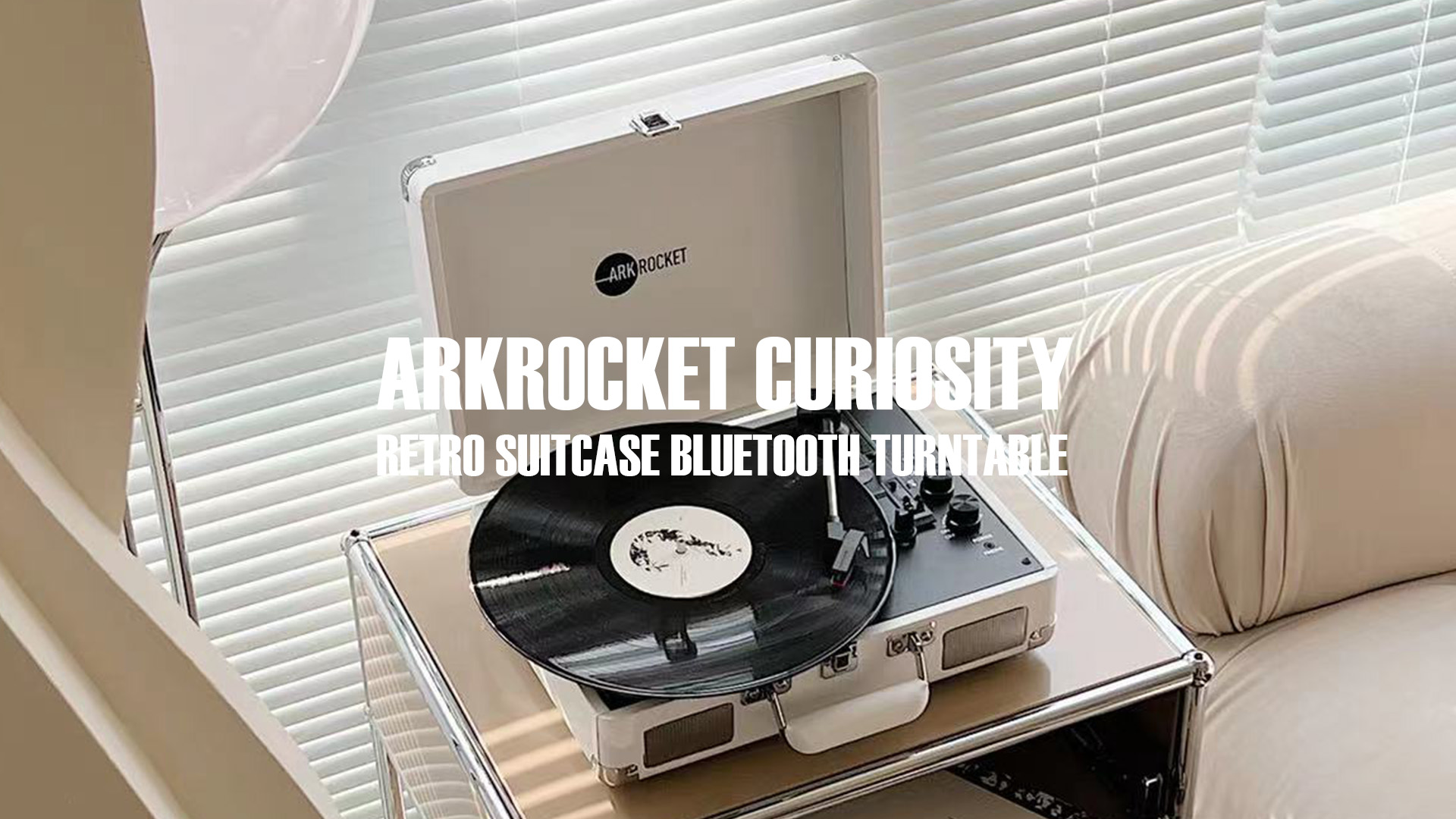 Arkrocket Curiosity Bluetooth Turntable Retro Suitcase 3-