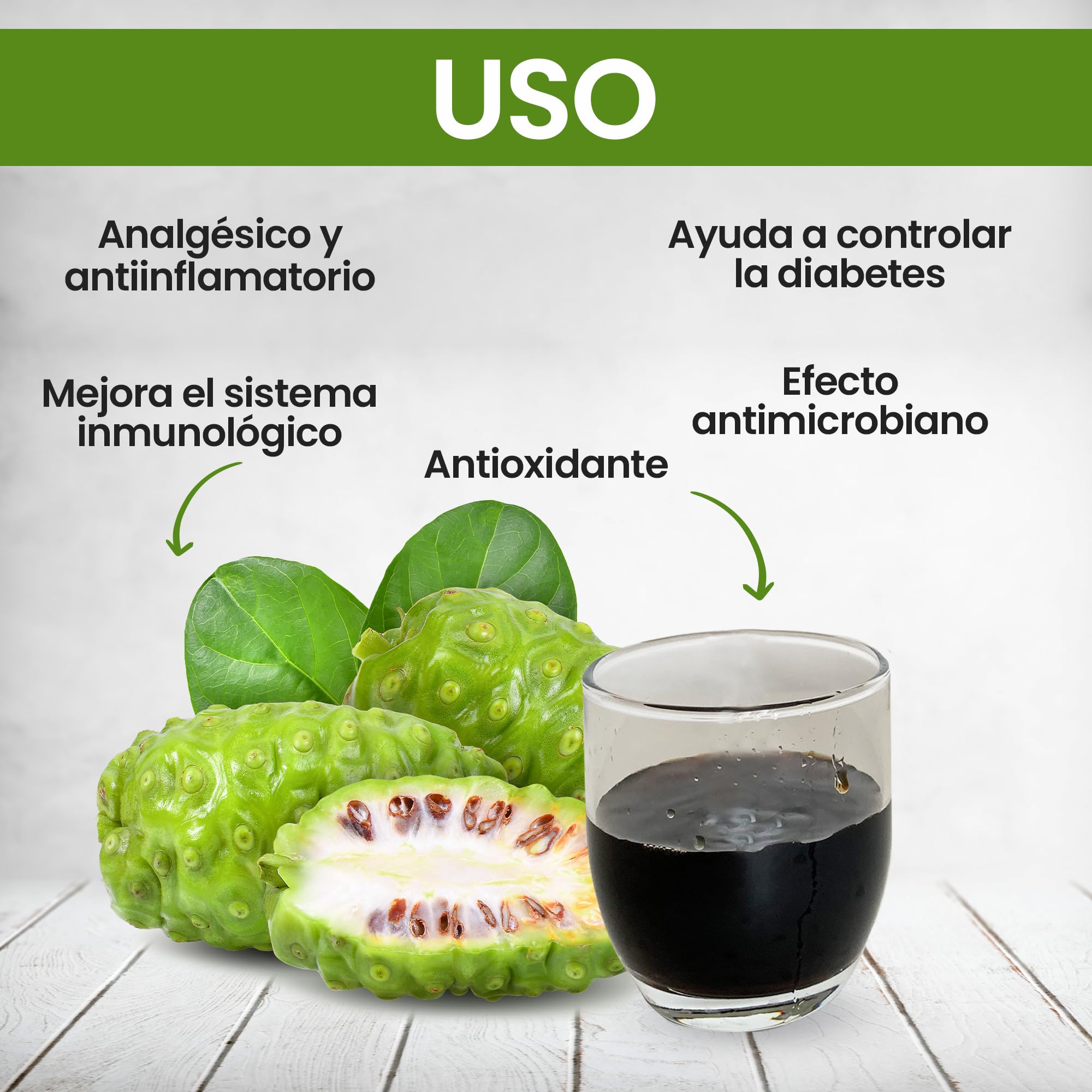 Zumo de Noni - 1 Litro. 100% Puro y Orgánico sin conservantes - Ayuda cuando hay inflamación, dolor y potencia el sistema inmune.